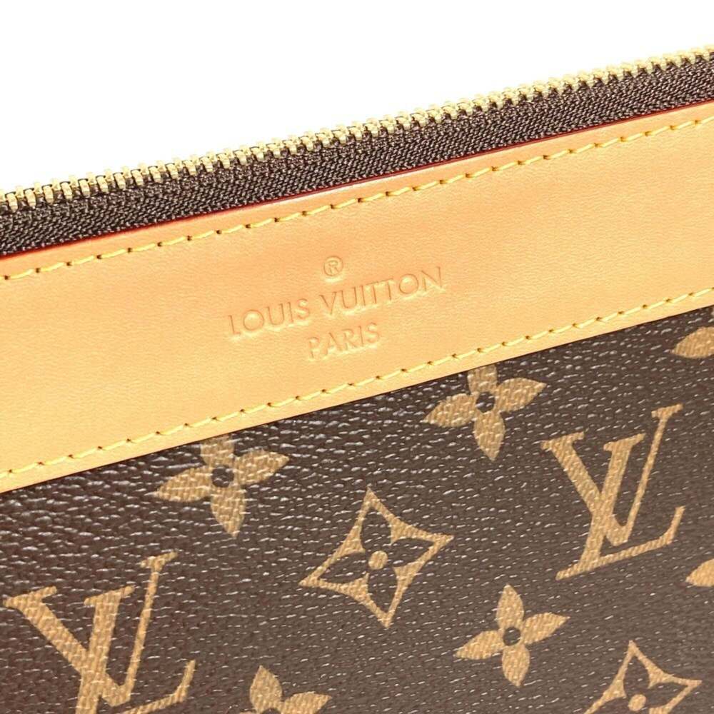 LOUIS VUITTON Authentic Brown Monogram Canvas Pochette Pouch - Picture 9 of 14